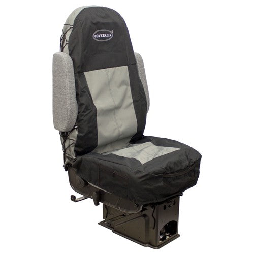 High-Back Truck Replacement Seat/Backrest Cover Kit - Black/Gray