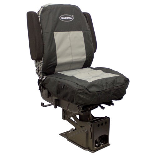 Mid-Back Truck Seat/Backrest Replacement Cover Kit - Black/Gray