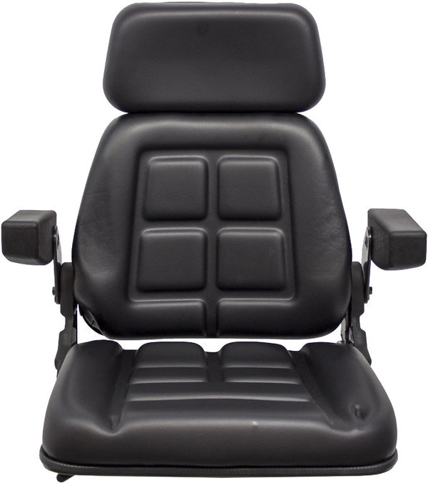 Deutz-Allis Tractor Replacement Seat Assembly - Fits Various Models - Black Vinyl