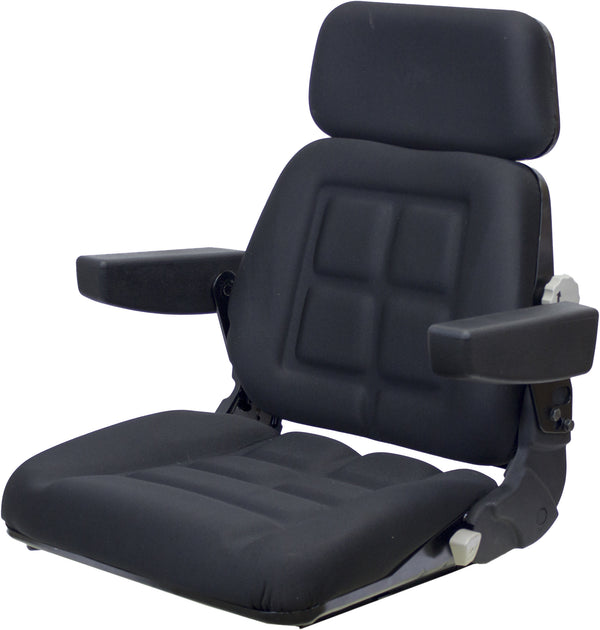 McCormick Tractor Replacement Seat Assembly - Fits Various Models - Black Cloth