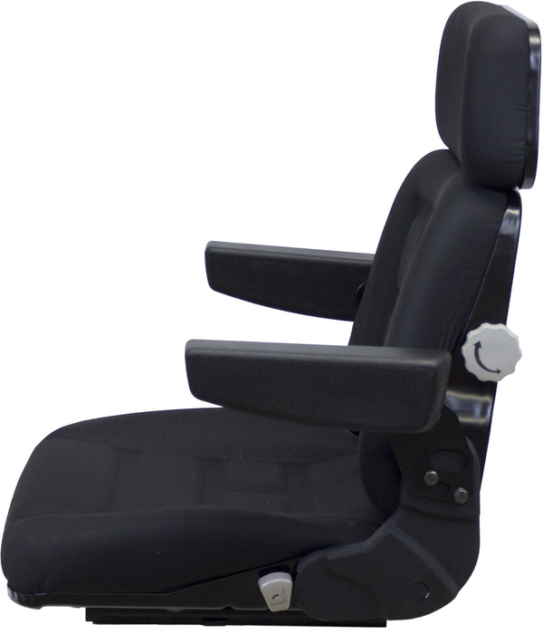 McCormick Tractor Replacement Seat Assembly - Fits Various Models - Black Cloth