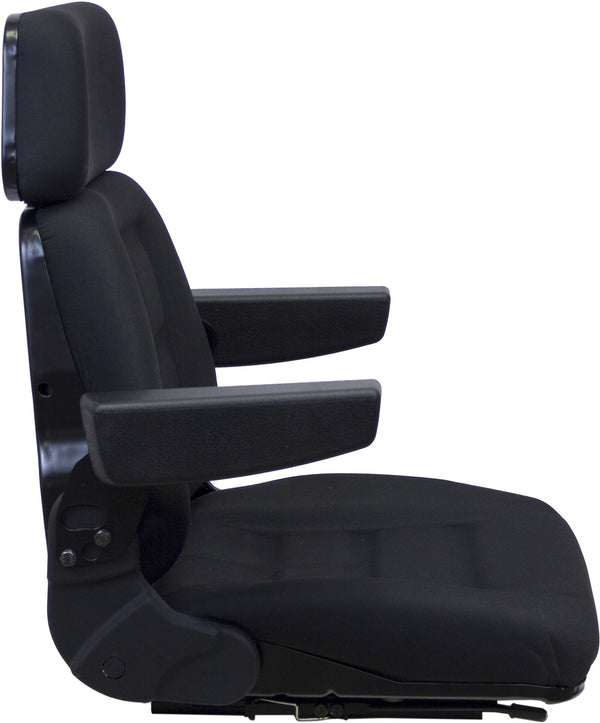 McCormick Tractor Replacement Seat Assembly - Fits Various Models - Black Cloth