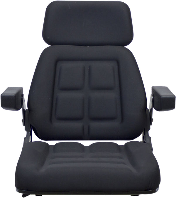 McCormick Tractor Replacement Seat Assembly - Fits Various Models - Black Cloth