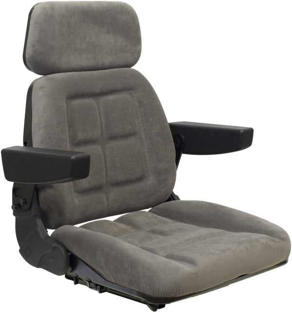 Allis Chalmers Tractor Replacement Seat Assembly - Fits Various Models - Gray Cloth