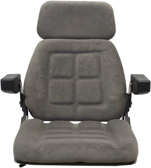 Allis Chalmers Tractor Replacement Seat Assembly - Fits Various Models - Gray Cloth