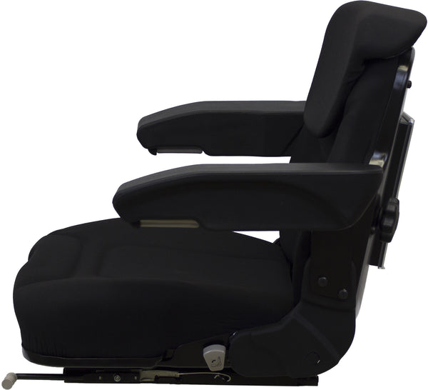 John Deere Tractor Replacement Seat Assembly - Fits Various Models - Black Cloth