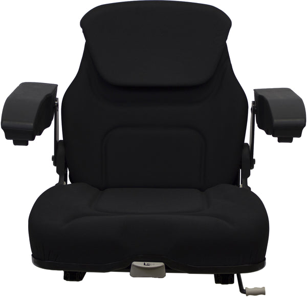 John Deere Tractor Replacement Seat Assembly - Fits Various Models - Black Cloth