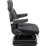 McCormick Tractor Replacement Seat & Mechanical Suspension - Fits Various Models - Black Cloth
