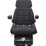 McCormick Tractor Replacement Seat & Mechanical Suspension - Fits Various Models - Black Cloth