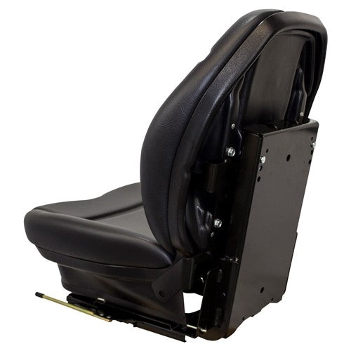 Everide Lawn Mower Replacement Seat & Mechanical Suspension - Fits Various Models - Black Vinyl