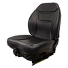 Kubota Lawn Mower Replacement Seat & Mechanical Suspension - Fits Various Models - Black Vinyl