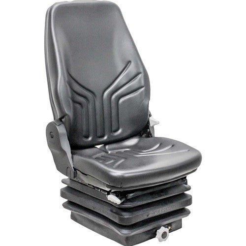 Takeuchi Telehandler Replacement Seat & Mechanical Suspension - Fits Various Models - Black Vinyl