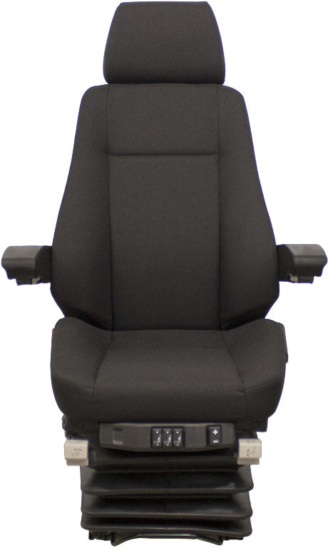 Caterpillar Excavator Replacement Seat & Air Suspension - Fits Various Models - Black Cloth