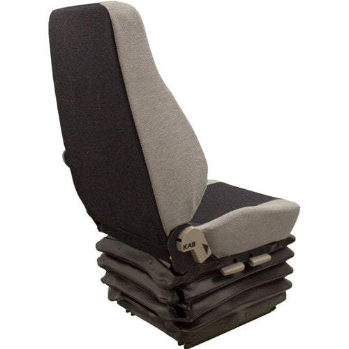 Kobelco Excavator Replacement Seat & Mechanical Suspension - Fits Various Models - Gray Cloth