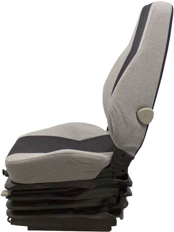 Komatsu Excavator Replacement Seat & Air Suspension - Fits Various Models - Gray Cloth