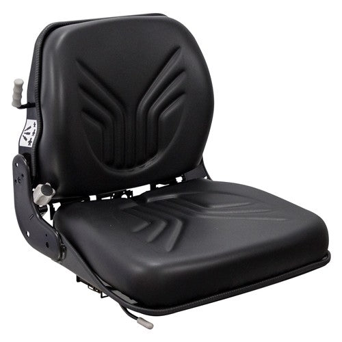 Bobcat Skid Steer Replacement Seat & Semi-Suspension - Fits Various Models - Black Vinyl