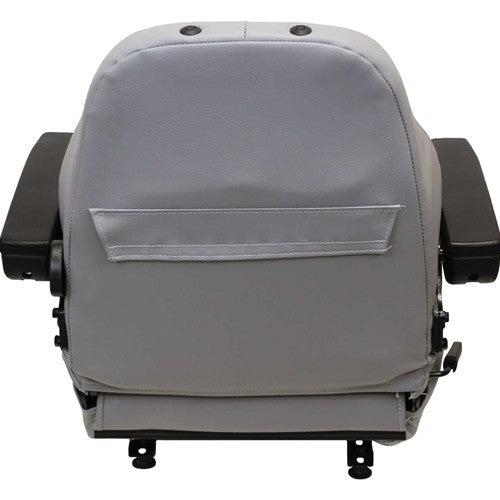 Genie Telehandler Replacement Seat Assembly w/Arms - Fits Various Models - Gray Vinyl
