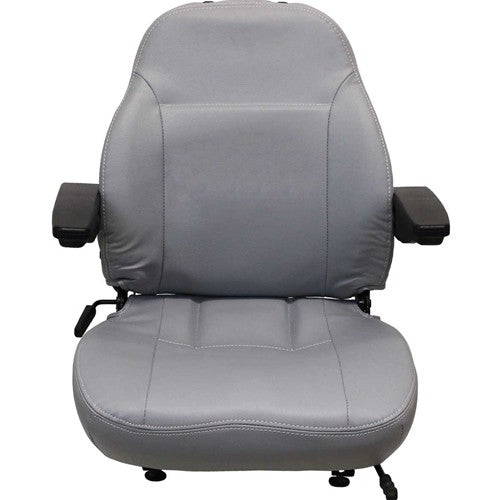 Genie Telehandler Replacement Seat Assembly w/Arms - Fits Various Models - Gray Vinyl