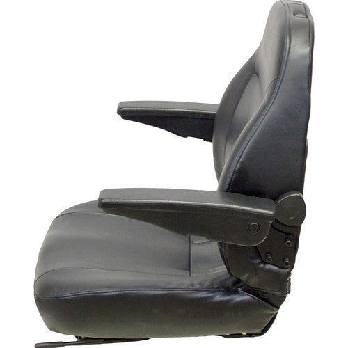 Case IH Tractor Replacement Seat Assembly w/Arms - Fits Various Models - Black Vinyl