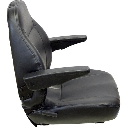 Case IH Tractor Replacement Seat Assembly w/Arms - Fits Various Models - Black Vinyl