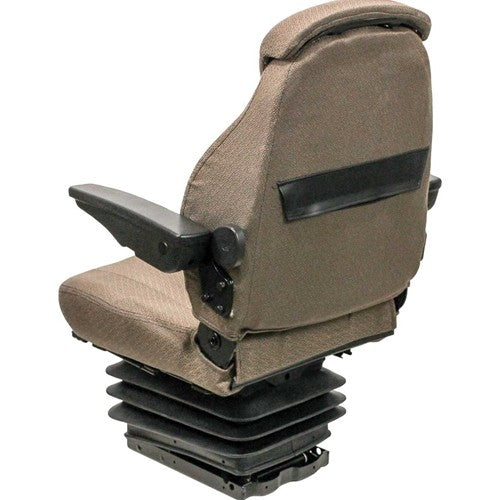 John Deere 30-55 Hydraulic Series Tractor Replacement Seat & Mechanical Suspension - Fits Various Models - Brown Cloth