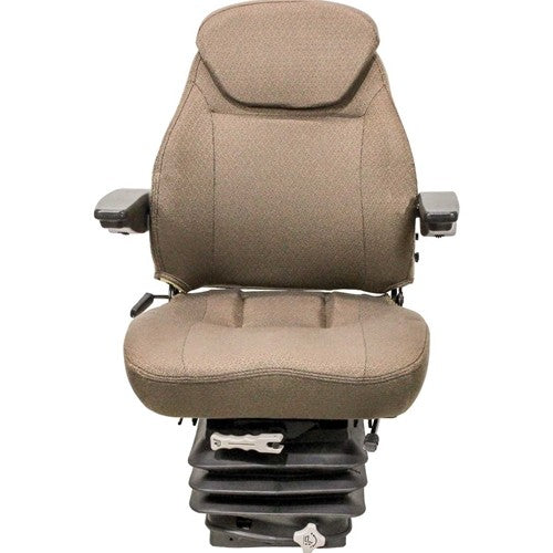 John Deere 30-55 Hydraulic Series Tractor Replacement Seat & Mechanical Suspension - Fits Various Models - Brown Cloth