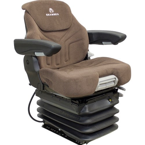 John Deere 6000-7030 Series Tractor Replacement Seat & Air Suspension - Fits Various Models - Brown Cloth