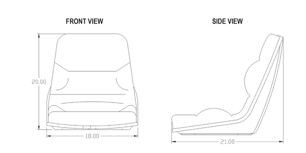 Case CX-B Series Excavator Replacement Seat Kit - Fits Various Models - Black Vinyl