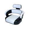 International Harvester Tractor Replacement Seat Assembly (Original) - Fits Various Models - Black & White Pleated Vinyl