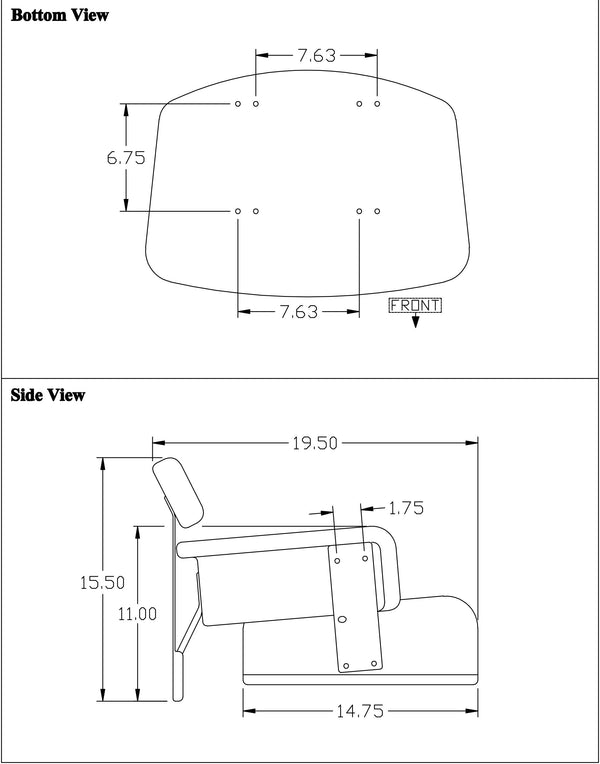John Deere Scraper Replacement Seat Assembly - Fits Various Models - Yellow Vinyl