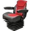 Multiple Application Seat & Air Suspension - Red/Black Matrix Cloth w/Vinyl Edges