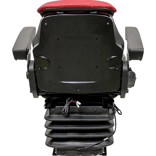 Multiple Application Seat & Air Suspension - Red/Black Matrix Cloth w/Vinyl Edges