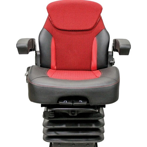 Multiple Application Seat & Air Suspension - Red/Black Matrix Cloth w/Vinyl Edges