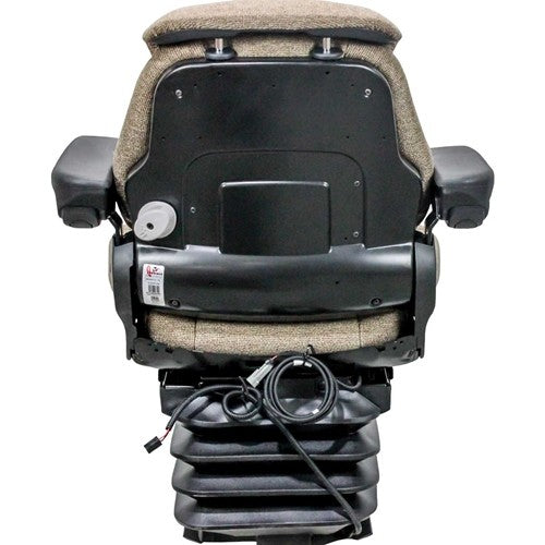 Case Grader Replacement Seat & Air Suspension - Fits Various Models - Brown Cloth