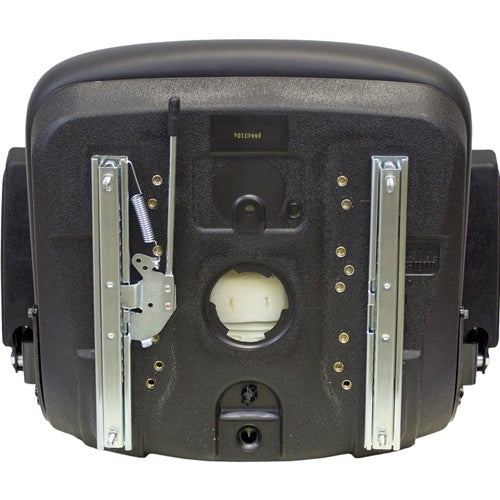 Case Loader/Backhoe Replacement Bucket Seat with Slide Rails & Arms - Fits Various Models - Black Vinyl