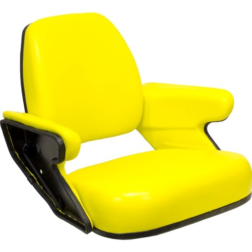 John Deere Tractor 4 Piece Replacement Seat Assembly - Fits Various Models - Yellow Vinyl