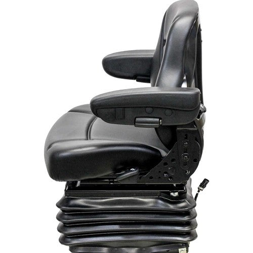 John Deere Motor Grader Replacement Seat & Air Suspension - Fits Various Models - Black Vinyl