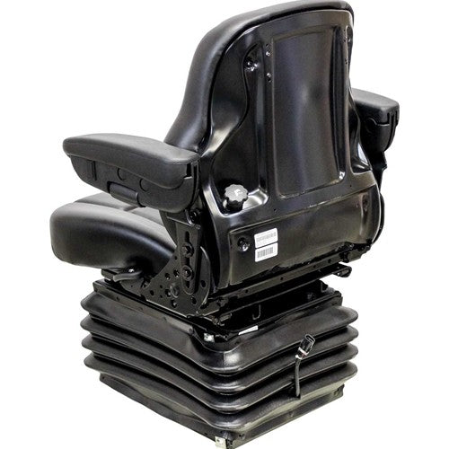 John Deere Motor Grader Replacement Seat & Air Suspension - Fits Various Models - Black Vinyl