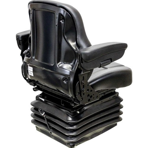 John Deere Motor Grader Replacement Seat & Air Suspension - Fits Various Models - Black Vinyl