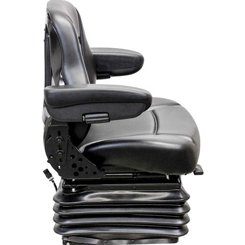 John Deere Motor Grader Replacement Seat & Air Suspension - Fits Various Models - Black Vinyl