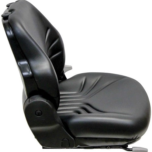 John Deere Wheel Feller Buncher Replacement Seat Assembly - Fits Various Models - Black Vinyl