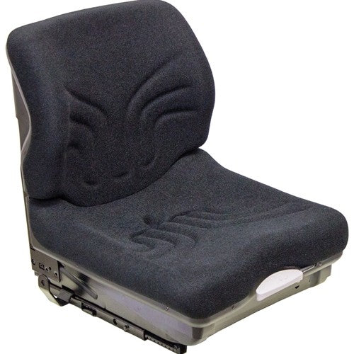 Caterpillar Forklift Replacement Seat & Mechanical Suspension (Low Back) Fits Various Models - Black/Gray Cloth