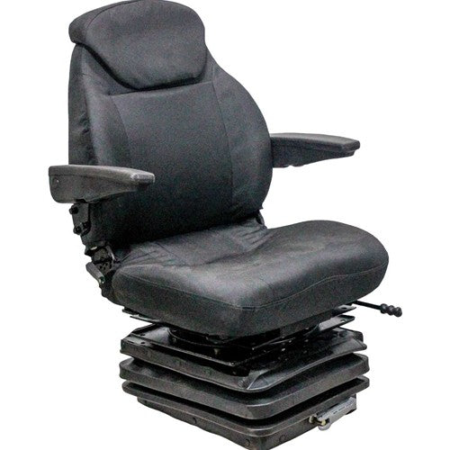 Allis Chalmers 7000 Series Tractor Replacement Seat & Mechanical Suspension - Fits Various Models - Black Cloth