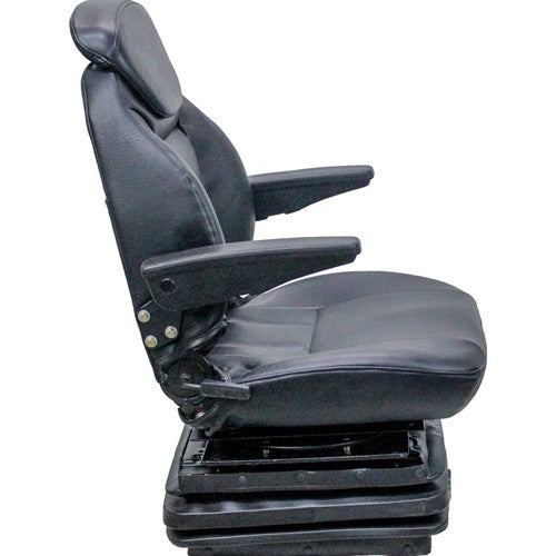 Case 870-1370 Agri-King Series Tractor Replacement Seat & Mechanical Suspension - Fits Various Models - Black Vinyl