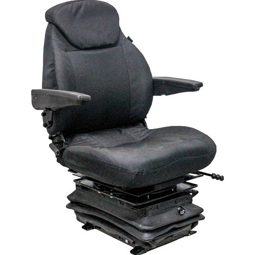 Allis Chalmers 8000 Series Tractor Replacement Seat & Air Suspension - Fits Various Models - Black Cloth