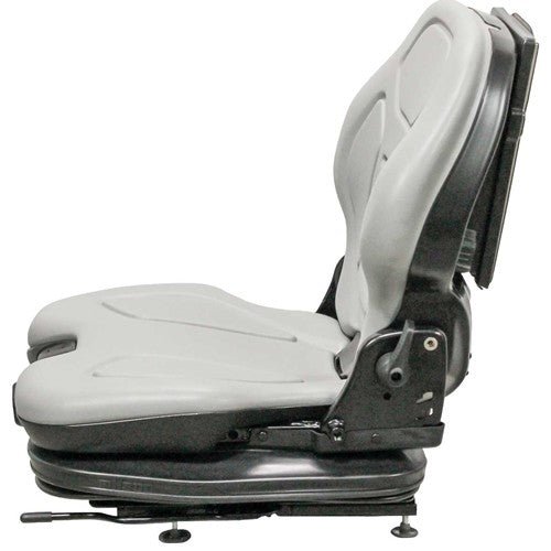 Bobcat Skid Steer Replacement Seat & Mechanical Suspension - Fits Various Models - Gray Vinyl