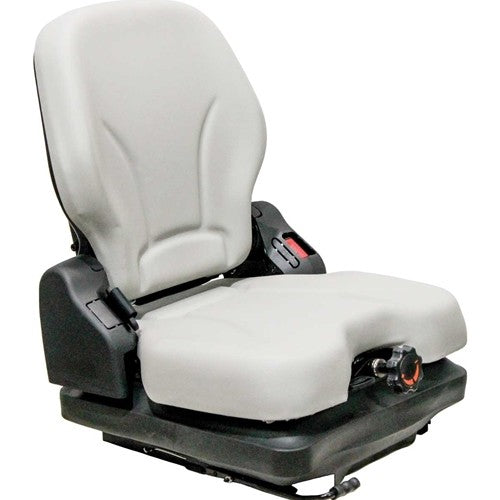 Kubota Lawn Mower Replacement Seat & Mechanical Suspension - Fits Various Models - Gray Vinyl