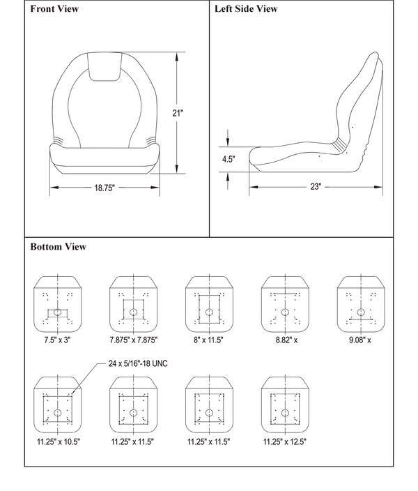 Bobcat E26 Mini Excavator Replacement Bucket Seat - Camo Vinyl