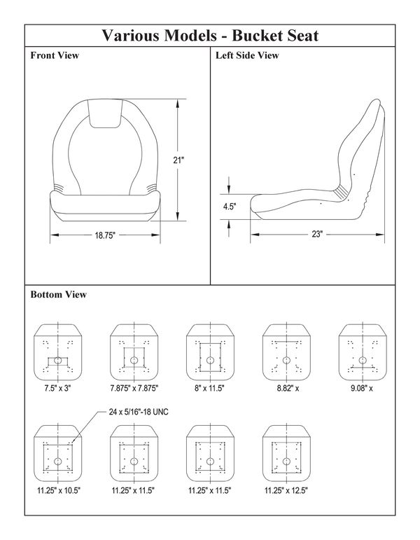 Skytrak Telehandler Bucket Seat - Fits Various Models - Camo Vinyl