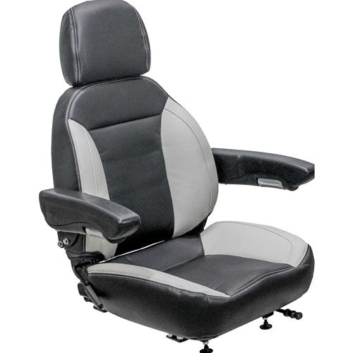 Genie Telehandler Replacement Seat Assembly - Fits Various Models - Black/Gray Vinyl